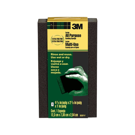 3M™ General Purpose Sanding Sponge DSXF-F-ESF-10, 2 7/8 in x 4 7/8 in x 1 in, Extra Fine/Fine, 10 ea/cs