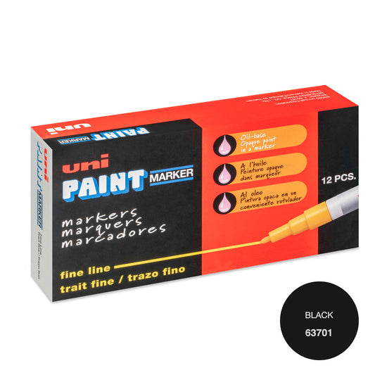 uni® Paint PX-21 Oil-Based Paint Markers, Fine Line (1.2mm), Black
