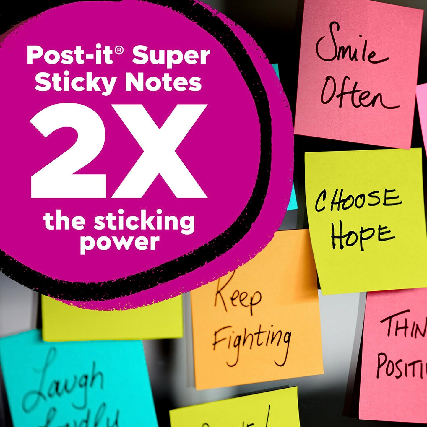 Post-it® Super Sticky Notes 622-18SSJOY-CP, Summer Joy, 100% PEFC, SGSCH-PEFC-COC-110078