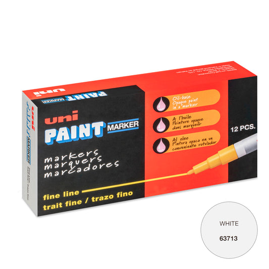 uni® Paint PX-21 Oil-Based Paint Markers, Fine Line (1.2mm), White