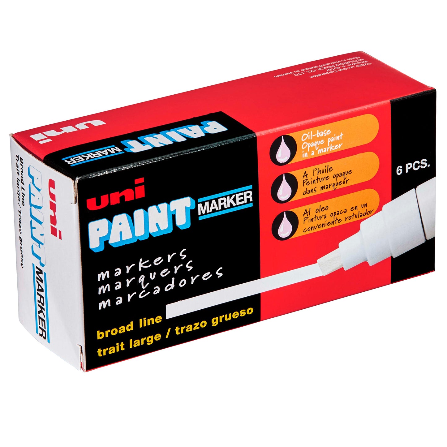 uni® Paint PX-30 Oil-Based Paint Markers, Broad Line (8mm), Silver