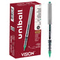 uniball™ Vision Rollerball Pens, Fine Point (0.7mm), Green, 12 Pack