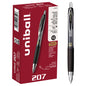 uniball™ 207 Retractable Gel Pens, Ultra Micro Point (0.38mm), Black, 12 Pack