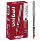uniball™ Vision Rollerball Pens, Fine Point (0.7mm), Red, 12 Pack