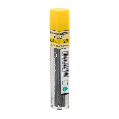 Super Hi-Polymer Lead Refill (0.9mm) Thick, 2B, 15 pcs/Tube (50-9-2B)