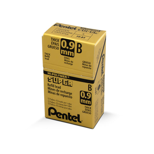 Super Hi-Polymer Lead Refill (0.9mm) Thick, B, 15 pcs/Tube (50-9-B)