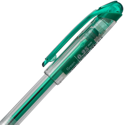Pentel Arts Slicci (0.25mm) Extra Fine Gel Pen - Green Ink (BG202-D)