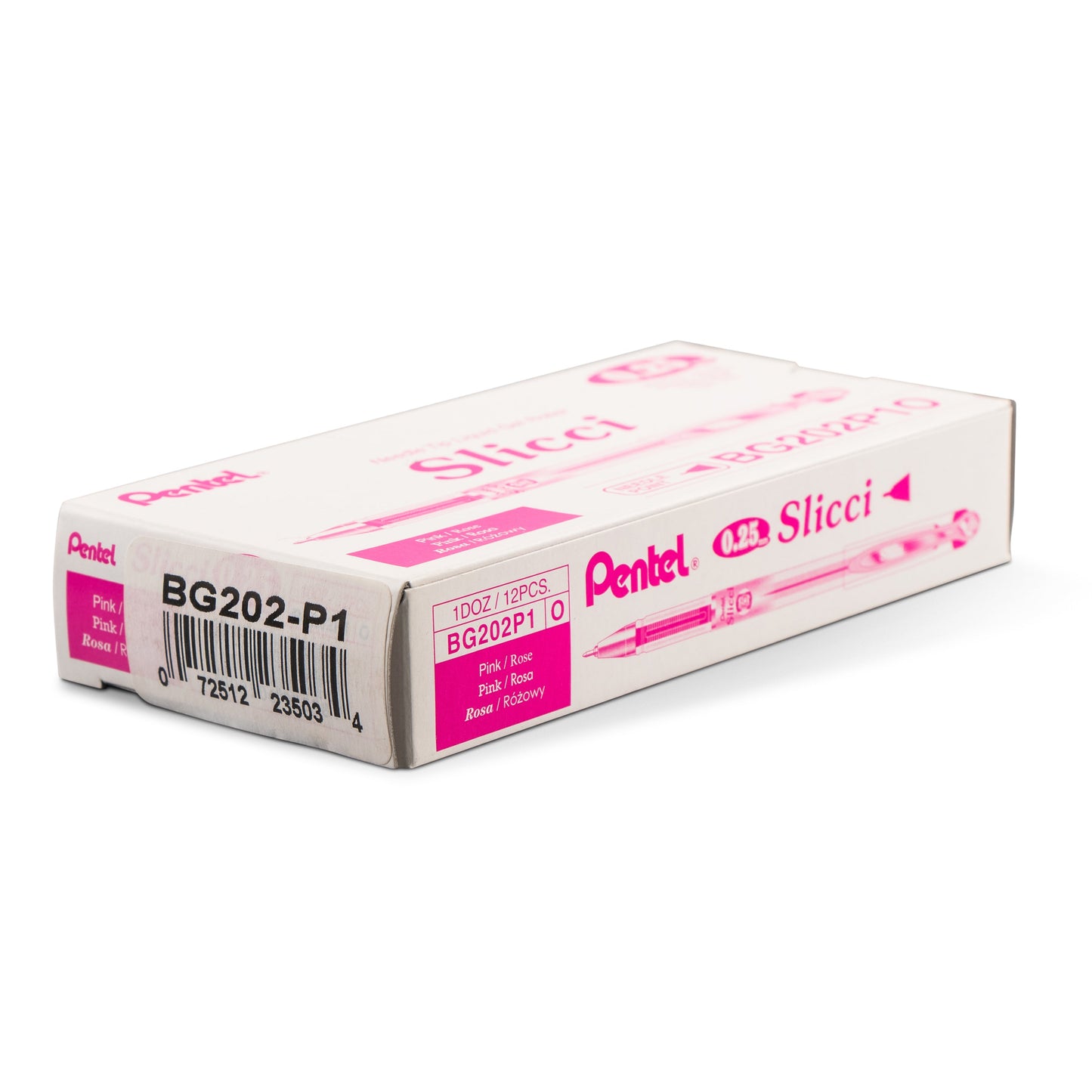 Pentel Arts Slicci (0.25mm) Extra Fine Gel Pen - Pink Ink (BG202-P1)