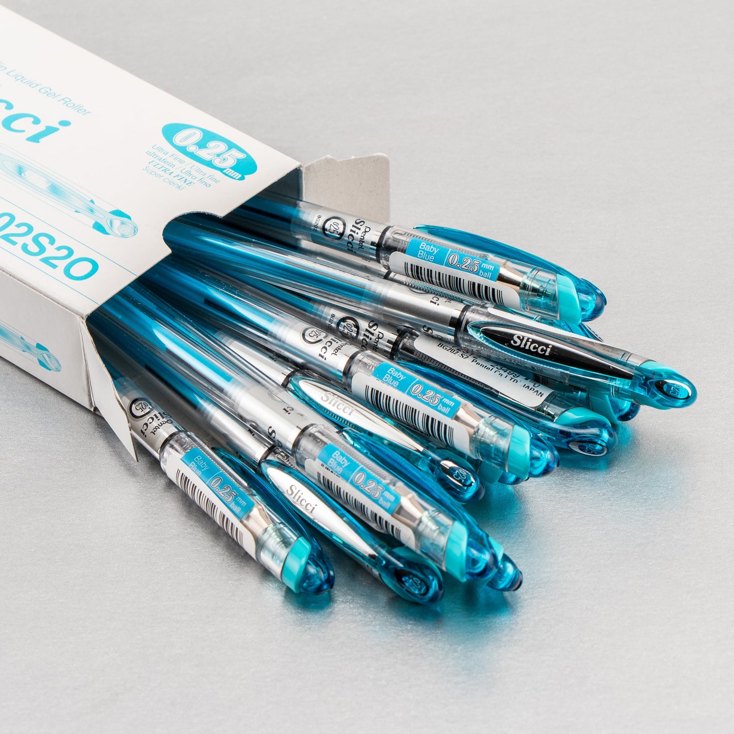 Pentel Arts Slicci (0.25mm) Extra Fine Gel Pen - Baby Blue Ink (BG202-S2)