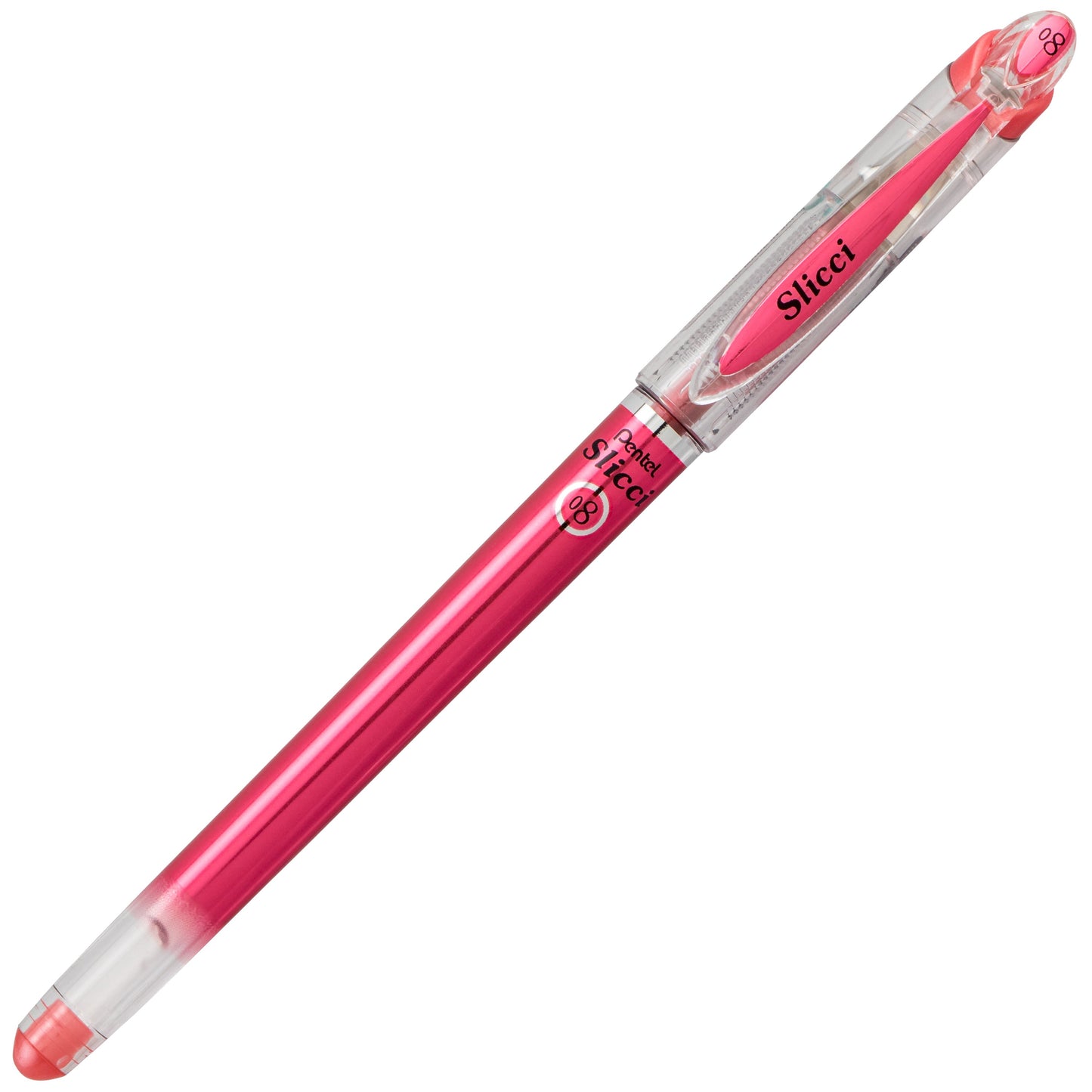 Pentel Arts Slicci METALLIC (0.8mm) Needle Tip Med Gel Pen Red Metallic Ink (BG208-MB)