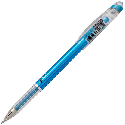 Pentel Arts Slicci METALLIC (0.8mm) Needle Tip Med Gel Pen Blue Metallic Ink (BG208-MC)