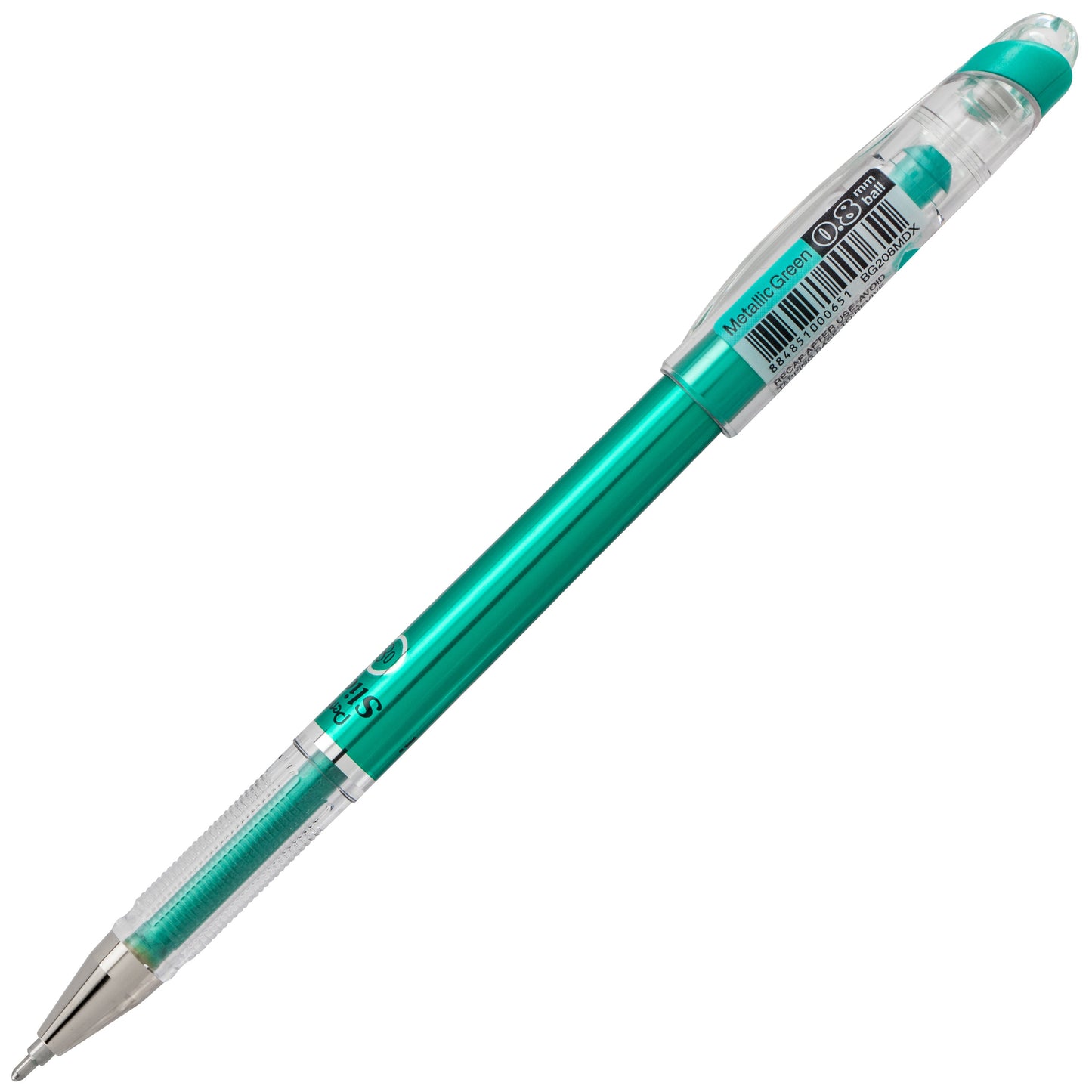 Pentel Arts Slicci METALLIC (0.8mm) Needle Tip Med Gel Pen Green Metallic Ink (BG208-MD)