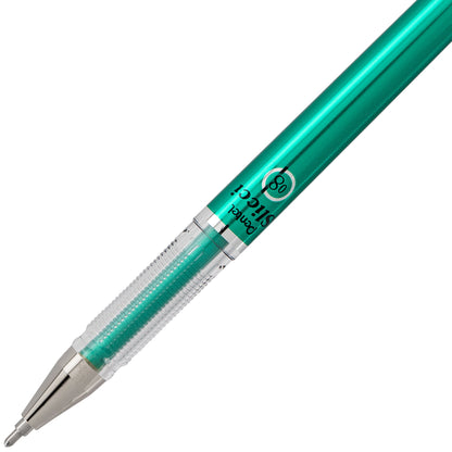 Pentel Arts Slicci METALLIC (0.8mm) Needle Tip Med Gel Pen Green Metallic Ink (BG208-MD)