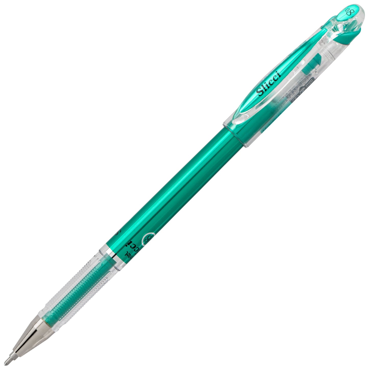 Pentel Arts Slicci METALLIC (0.8mm) Needle Tip Med Gel Pen Green Metallic Ink (BG208-MD)