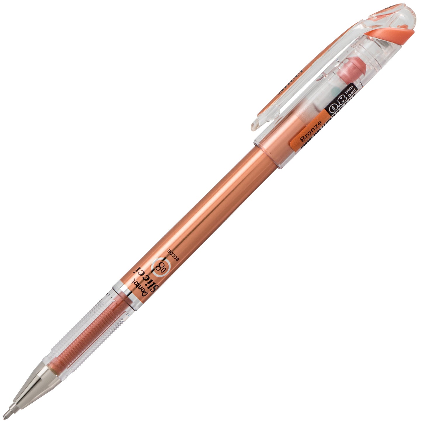Pentel Arts Slicci METALLIC (0.8mm) Needle Tip Med Gel Pen Bronze Metallic Ink (BG208-ME)