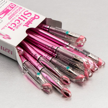 Pentel Arts Slicci METALLIC (0.8mm) Needle Tip Med Gel Pen Pink Metallic Ink (BG208-MP)
