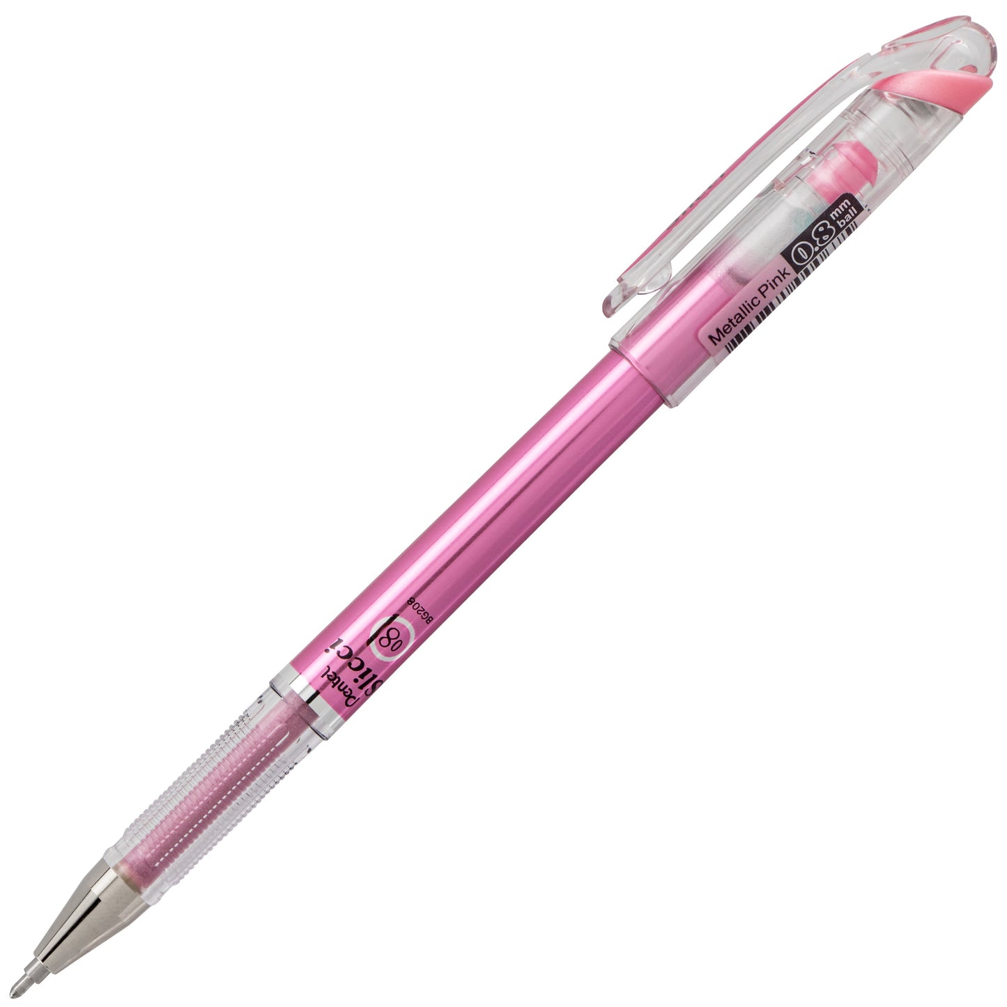 Pentel Arts Slicci METALLIC (0.8mm) Needle Tip Med Gel Pen Pink Metallic Ink (BG208-MP)