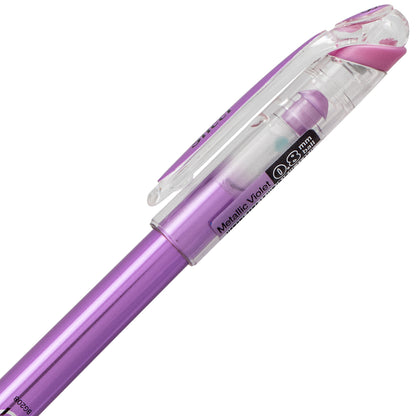 Pentel Arts Slicci METALLIC (0.8mm) Needle Tip Med Gel Pen Violet Metallic Ink (BG208-MV)