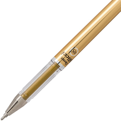 Pentel Arts Slicci METALLIC (0.8mm) Needle Tip Med Gel Pen Gold Metallic Ink (BG208-X)