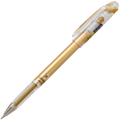 Pentel Arts Slicci METALLIC (0.8mm) Needle Tip Med Gel Pen Gold Metallic Ink (BG208-X)