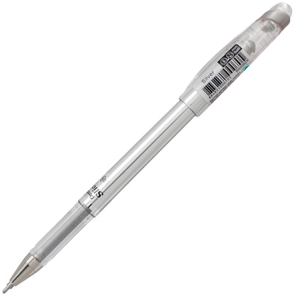 Pentel Arts Slicci METALLIC (0.8mm) Needle Tip Med Gel Pen Silver Metallic Ink (BG208-Z)