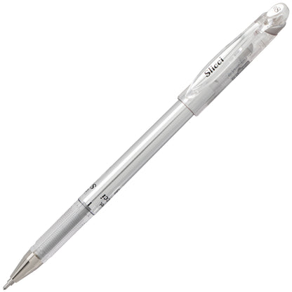 Pentel Arts Slicci METALLIC (0.8mm) Needle Tip Med Gel Pen Silver Metallic Ink (BG208-Z)