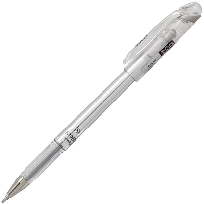 Pentel Arts Slicci METALLIC (0.8mm) Needle Tip Med Gel Pen Silver Metallic Ink (BG208-Z)