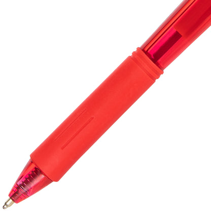 Wow! Retractable Ballpoint Pen, (1.0mm) Medium Line, NEW Ink, Red Ink (BK440-B)