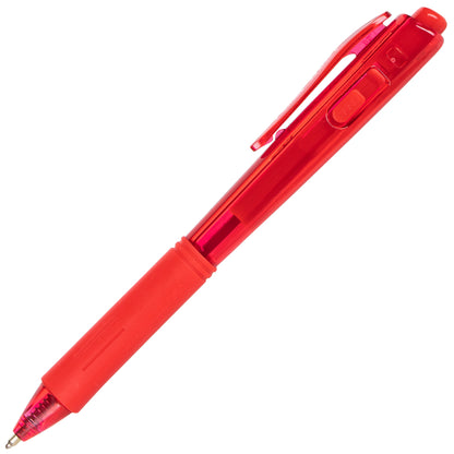 Wow! Retractable Ballpoint Pen, (1.0mm) Medium Line, NEW Ink, Red Ink (BK440-B)