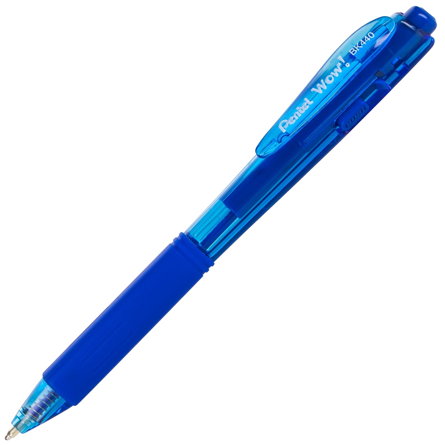 Wow! Retractable Ballpoint Pen, (1.0mm) Medium Line, NEW Ink, Blue Ink (BK440-C)