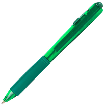 Wow! Retractable Ballpoint Pen, (1.0mm) Medium Line, NEW Ink, Green Ink (BK440-D)
