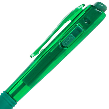 Wow! Retractable Ballpoint Pen, (1.0mm) Medium Line, NEW Ink, Green Ink (BK440-D)