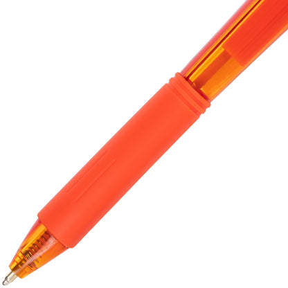 Wow! Retractable Ballpoint Pen, (1.0mm) Medium Line, NEW Ink, Orange Ink (BK440-F)