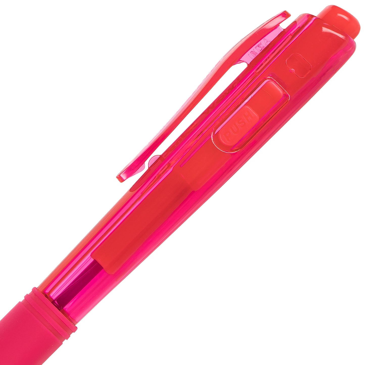 Wow! Retractable Ballpoint Pen, (1.0mm) Medium Line, NEW Ink, Pink Ink (BK440-P)