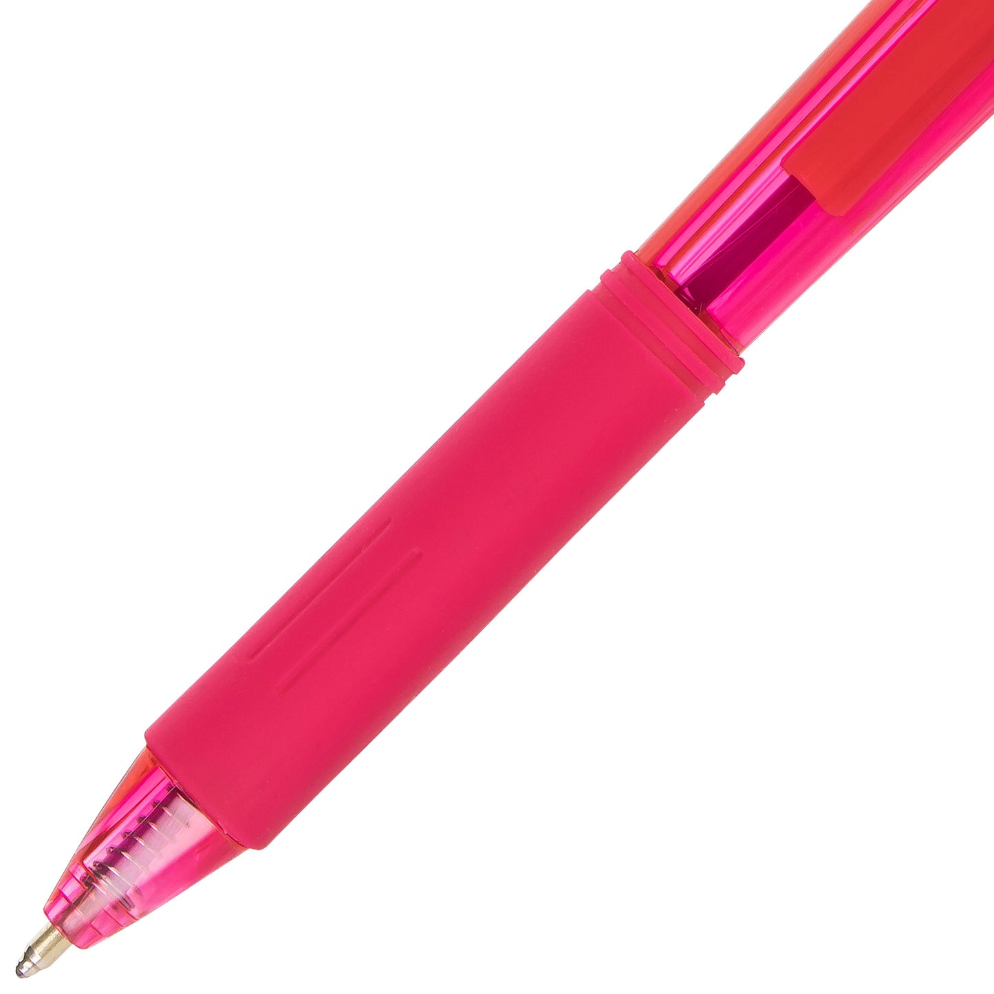 Wow! Retractable Ballpoint Pen, (1.0mm) Medium Line, NEW Ink, Pink Ink (BK440-P)