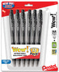 Wow! Retractable Ballpoint Pen, (1.0mm) Medium Line, NEW Ink, Black Ink 12-Pk (BK440BP12A)
