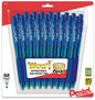 Wow! Retractable Ballpoint Pen, (1.0mm) Medium Line, NEW Ink, Blue Ink 18-Pk (BK440BP18C)