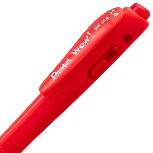 WOW! Ballpoint Pen, (1.4mm), Bold Line, Red Ink (BK444-B)