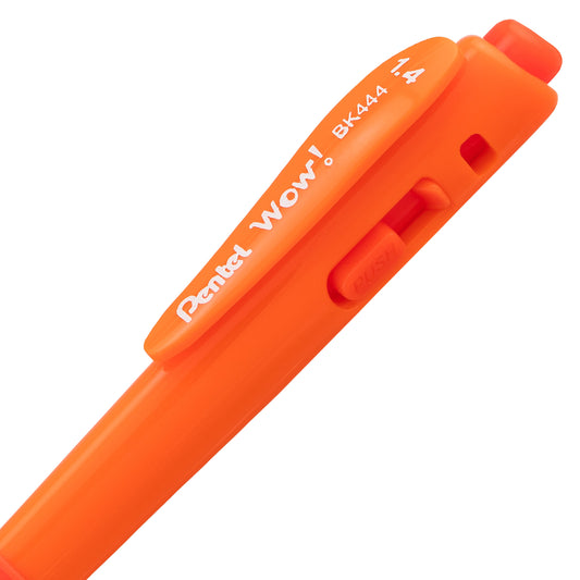 WOW! Ballpoint Pen, (1.4mm), Bold Line, Orange Ink (BK444-F)