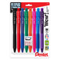 Wow! Retractable Ballpoint Pen, (1.4mm) Bold Line, Assorted Ink (A,C,B,D,V,F,P,S), 8-pk (BK444BP8M)
