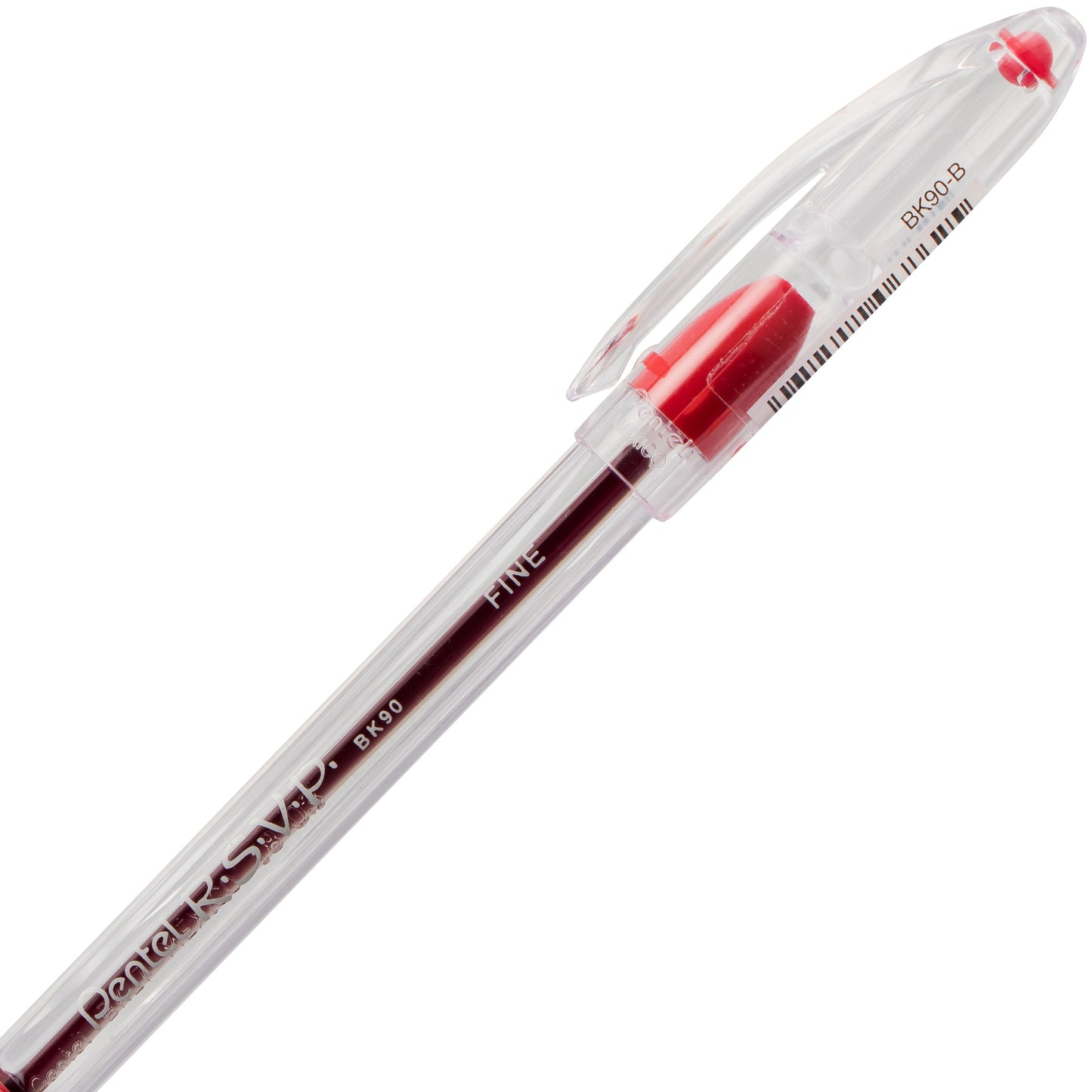 RSVP Ballpoint Pen, (0.7mm) Fine Line, Red Ink (BK90-B)