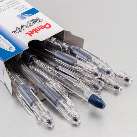 RSVP Ballpoint Pen, (0.7mm) Fine Line, Blue Ink (BK90-C)