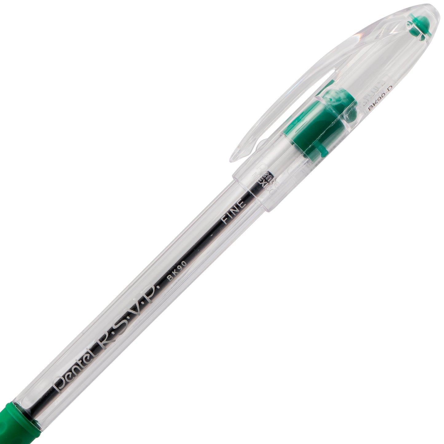 RSVP Ballpoint Pen, (0.7mm) Fine Line, Green Ink (BK90-D)