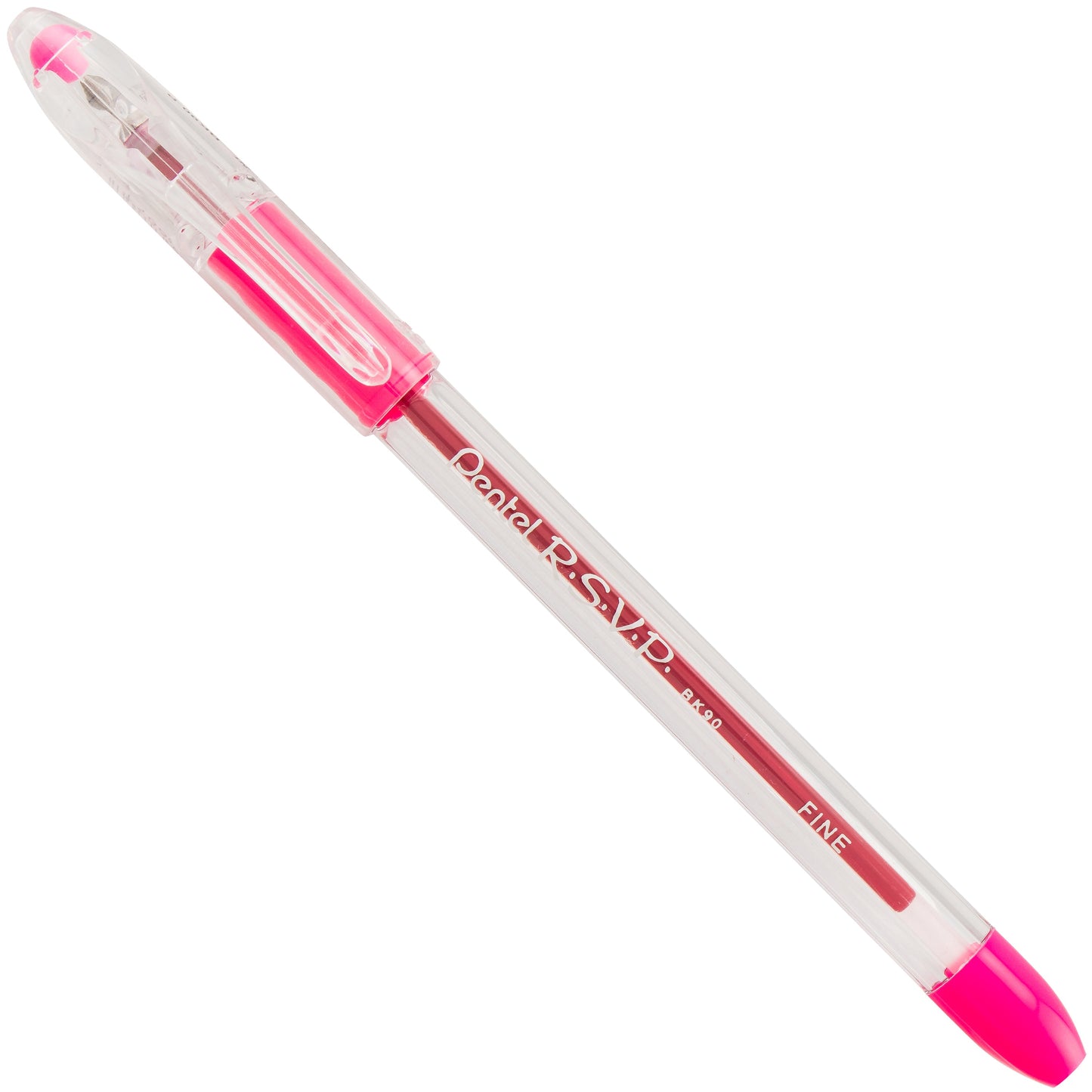 RSVP Ballpoint Pen, (0.7mm) Fine Line, Pink Ink (BK90-P)