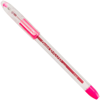 RSVP Ballpoint Pen, (0.7mm) Fine Line, Pink Ink (BK90-P)