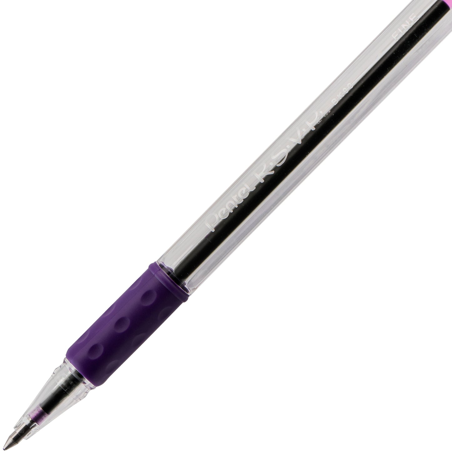 RSVP Ballpoint Pen, (0.7mm) Fine Line, Violet Ink (BK90-V)