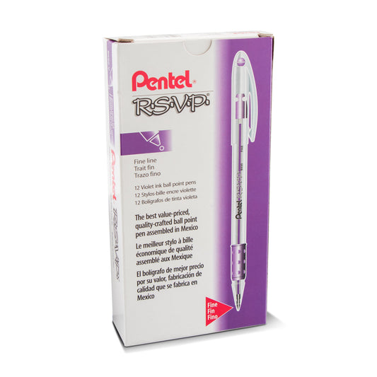 RSVP Ballpoint Pen, (0.7mm) Fine Line, Violet Ink (BK90-V)