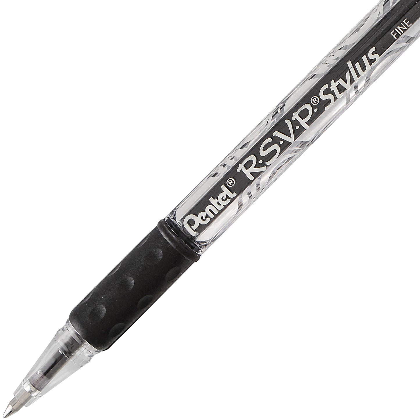 RSVP STYLUS Ballpoint Pen, (0.7mm) Fine Line, Black Ink (BK90L-A)