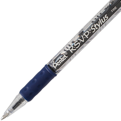 RSVP STYLUS Ballpoint Pen, (0.7mm) Fine Line, Blue Ink (BK90L-C)