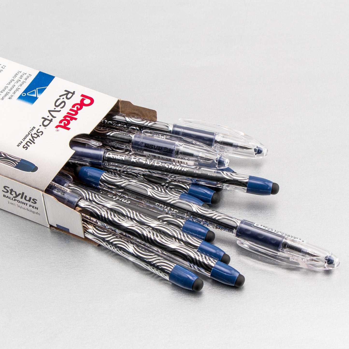 RSVP STYLUS Ballpoint Pen, (0.7mm) Fine Line, Blue Ink (BK90L-C)